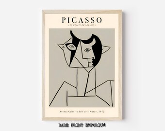 Picasso exhibition poster #07, museum-quality 250gsm matte paper giclée print /art canvas / unframed / framed.