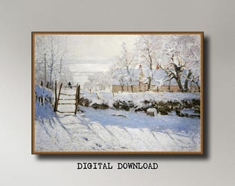 Claude Monet, The Magpie (1868–1869),  INSTANT DOWNLOAD ultra-hi-res XL 300dpi print-ready digital files in 5 ratios