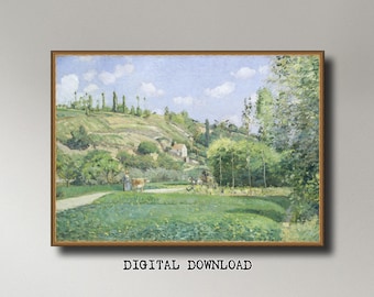 Camille Pissarro, A Cowherd at Valhermeil, (1874), INSTANT DOWNLOAD ultra-hi-res XL 300dpi print-ready digital files in 5 ratios