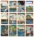 12 x Antique Utagawa Hiroshige postcards, 19th century – a set of 12 reproduction art postcards -  premium-quality 300gsm matte photo card product logo