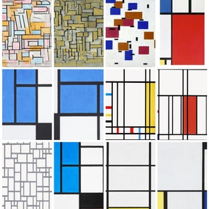 12 cartoline di Piet Mondrian II: un set di 12 mini-stampe artistiche riprodotte in formato cartolina - carta fotografica opaca da 300 g/m² di qualità premium