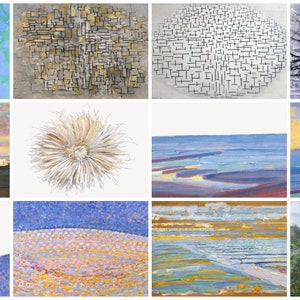 12 cartoline di Piet Mondrian IV: un set di 12 mini-stampe artistiche riprodotte in formato cartolina - carta fotografica opaca da 300 gsm di qualità premium