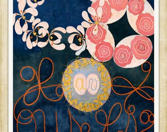 Hilma af Klint, Grupo IV n.° 1, Infancia, 1907 - Reproducción de lámina artística en formato A4/A3. Papel texturizado de alto gramaje, tintas de archivo.