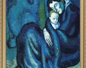 Pablo Picasso, Mere et enfant, 1901, A4 / A3 reproduction fine art print. Heavyweight paper