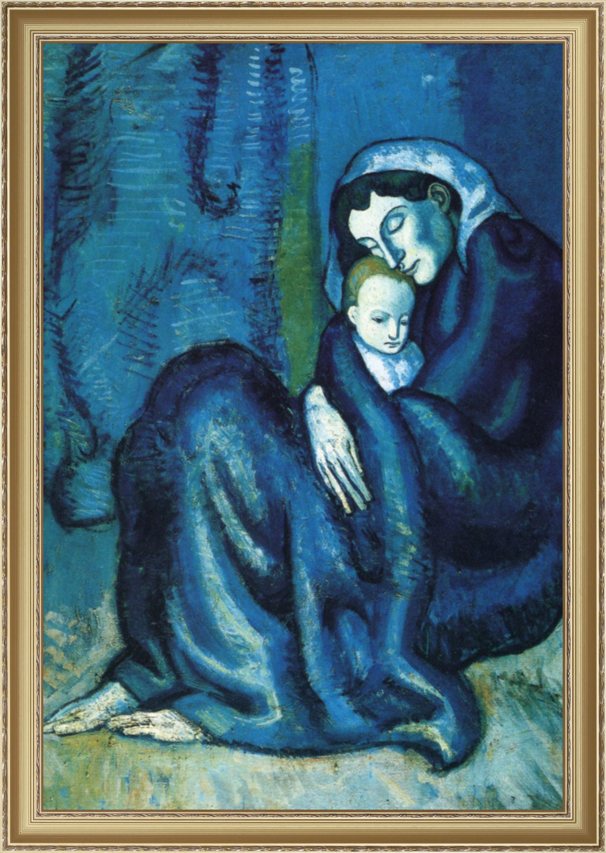 Pablo Picasso, Mere et enfant, 1901, reproducción de bellas artes A4 / A3.  Papel pesado/lienzo artístico real.