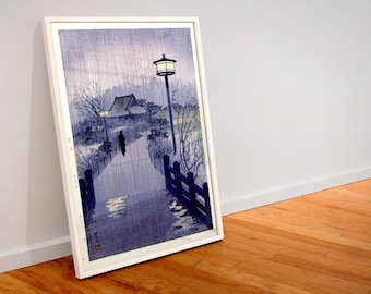 Shiro Kasamatsu, Rainy Evening at Shinobazu Pond, museum-quality 250gsm matte paper giclée print /art canvas / unframed / framed.