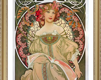 Alphonse Mucha, F. Champenois Imprimeur-Editeur, museum-quality 250gsm matte paper giclée print /art canvas / unframed / framed.