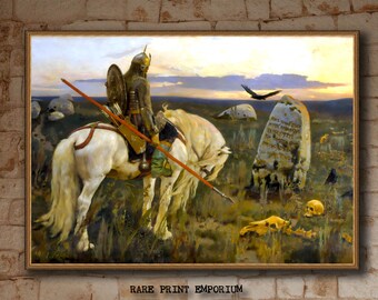 Viktor Vasnetsov, The Knight at the Crossroads, 1878, museum-quality 250gsm matte paper giclée print /art canvas / unframed / framed.