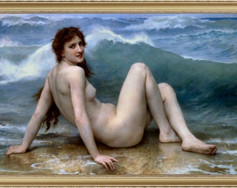William Bouguereau, The Wave, 1896 - A4 / A3 reproduction fine art print. Heavyweight paper