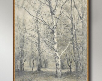 Alphonse Stengelin, Bos met berkebomen, (1875 - 1910),  INSTANT DOWNLOAD ultra-hi-res XL 300dpi print-ready digital files in 5 ratios