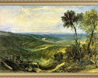 JMW Turner, The Vale of Ashburnham, 1816 - A4 / A3 reproduction fine art print. Heavyweight textured art paper/ real art canvas