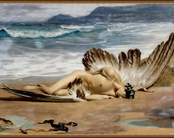 Alexandre Cabanel, The Death of Icarus, 1823-89, museum-quality 250gsm matte paper giclée print /art canvas / unframed / framed.