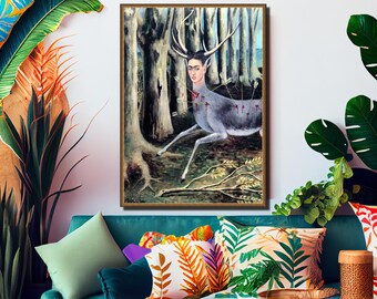 Frida Kahlo, the Wounded Deer, 1946, museum-quality 250gsm matte paper giclée print /art canvas / unframed / framed