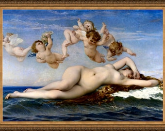 Alexandre Cabanel, The Birth of Venus, 1863 - reproduction fine art print. A4 / A3. Heavyweight textured art paper
