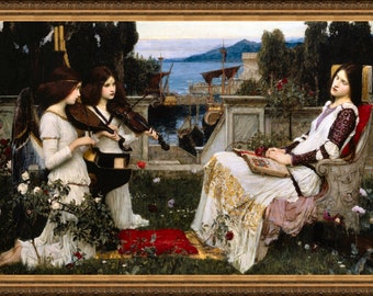 J.W. Waterhouse, Saint Cecilia, 1895 - A3- A4 / A3 reproduction fine art print. Heavyweight textured paper, archival inks