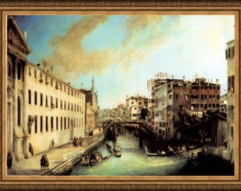 Canaletto, Grand Canal from Rio dei Mendicanti, c. 1723 - A4 / A3 reproduction fine art print. Heavyweight textured art paper, archival inks