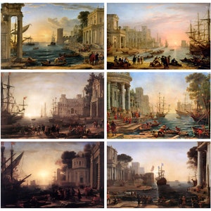 12 x cartes postales / mini impressions Claude Lorrain - un lot de 12 reproductions de cartes postales - papier photo mat de haute qualité 300 g