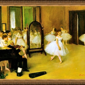 Edgar Degas, Dance Class, 1871 - A4 / A3 reproduction fine art print. Heavyweight textured art paper, archival inks