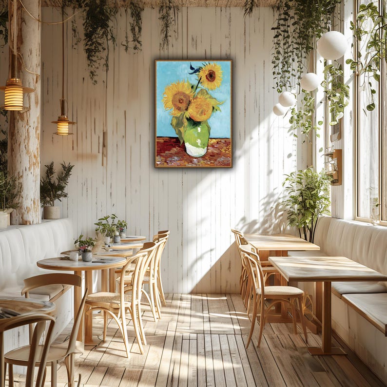 Van Gogh, Vase With Three Sunflowers 1888 A4 / A3 Reproduction Fine Art