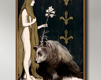 Vintage Art Nouveau print (014) 19th c German Jugendstil, museum-quality 250gsm matte paper giclée print /art canvas / unframed / framed.