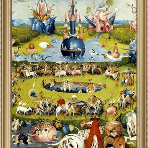 Hieronymus Bosch, Garden of Earthly Delights II, 1500 ,  A4 / A3 reproduction fine art print. Heavyweight textured paper / real art canvas