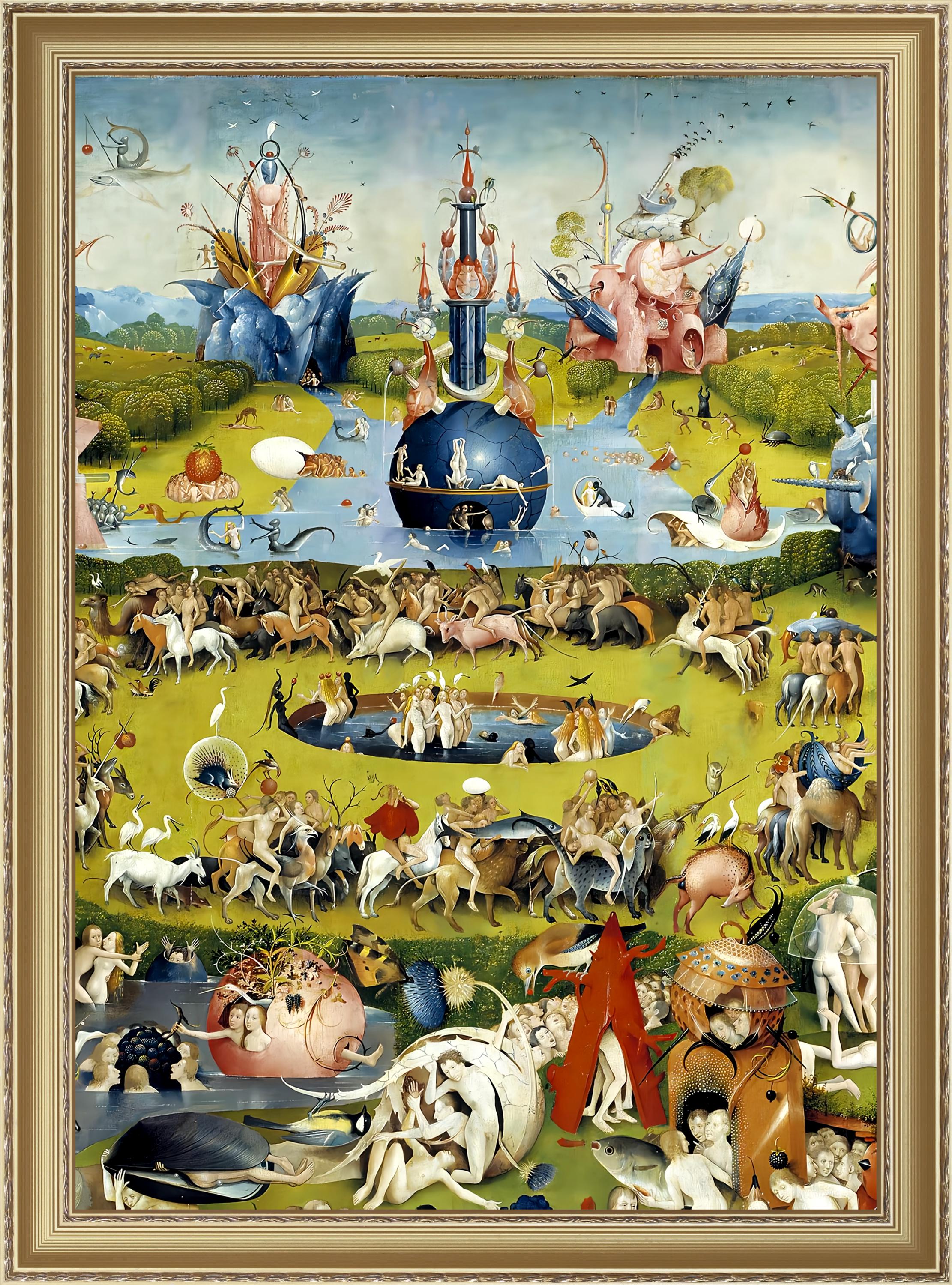 ARTCANVAS The Garden of Earthly Delights 1515 プリント イエロー