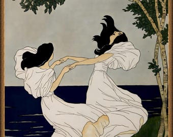 Vintage Art Nouveau print (013) 19th c German Jugendstil, museum-quality 250gsm matte paper giclée print /art canvas / unframed / framed.