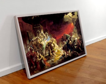 Karl Briullov, The Last Day of Pompeii (1827–1833), museum-quality 250gsm matte paper giclée print /art canvas / unframed / framed
