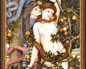 JRS Stanhope,  The Temptation of Eve, 1879 - A4 / A3 reproduction fine art print. Heavyweight paper