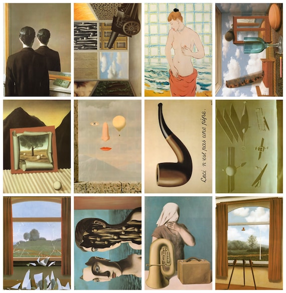 René Magritte Art Postcards – Surrealist Mini-prints, Set of 12 - Etsy
