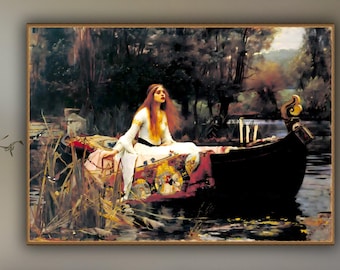 John William Waterhouse, The Lady of Shalott, 1888, museum-quality 250gsm matte paper giclée print /art canvas / unframed / framed.