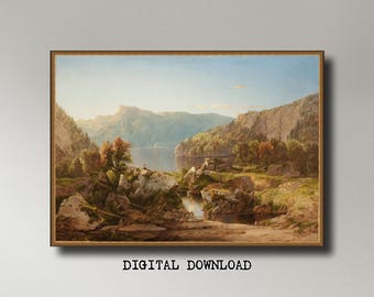 William Louis Sonntag, Autumn Morning on the Potomac,  INSTANT DOWNLOAD ultra-hi-res XL 300dpi print-ready digital files in 5 ratios