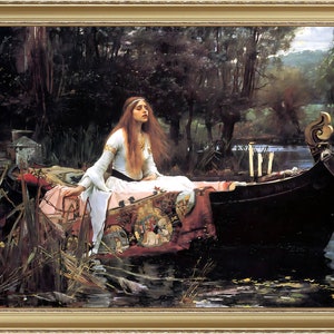 J.W. Waterhouse, The Lady of Shalott, c.1888 A4 / A3 reproduction fine art print. Heavyweight paper / real art canvas image 1