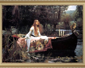 J.W. Waterhouse, The Lady of Shalott, c.1888 - A4 / A3 reproduction fine art print. Heavyweight paper