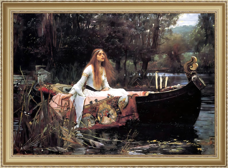 J.W. Waterhouse, The Lady of Shalott, c.1888 A4 / A3 reproduction fine art print. Heavyweight paper / real art canvas image 1