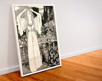 Vintage Art Nouveau print (025) 19th c German Jugendstil, museum-quality 250gsm matte paper giclée print /art canvas / unframed / framed.