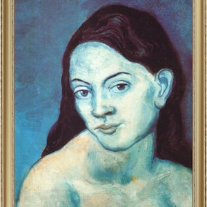 Pablo Picasso, Tete de femme, 1903, reprodução de impressão de belas artes A4 / A3. Papel pesado