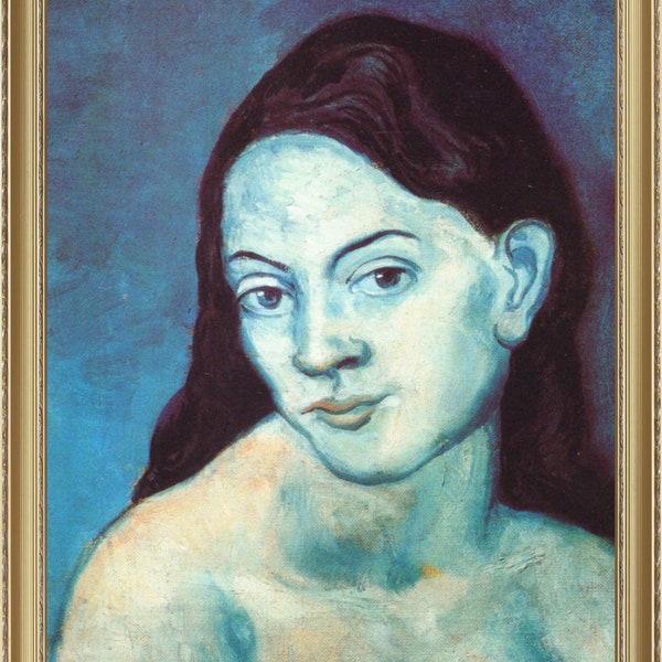 Pablo Picasso, Tete de femme, 1903 , A4 / A3 reproduction fine art print. Heavyweight paper / real art canvas