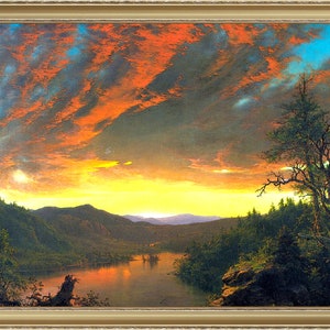 Frederic E Church, Twilight in the Wilderness, 1860 - Riproduzione di stampa artistica in formato A4. Carta artistica testurizzata pesante/tela artistica vera e propria