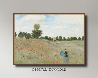 Claude Monet, The Poppy Field near Argenteuil (1873), INSTANT DOWNLOAD ultra-hi-res XL 300dpi print-ready digital files in 5 ratios