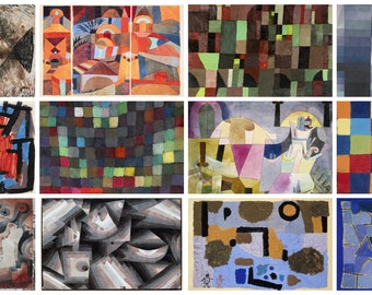 12 x Paul Klee postcards (II) – a set of 12 reproduction art postcard-sized mini-prints - 300gsm premium-quality matte photo card