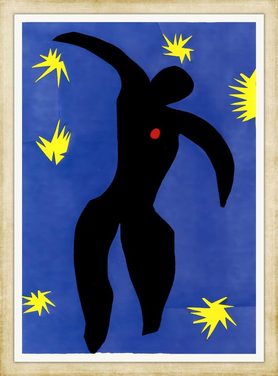 Henri Matisse, Icarus, 1948, A4 / A3 reproduction fine art print. Heavyweight matte art paper, archival inks