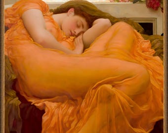 Frederic Lord Leighton, Flaming June, 1830-96, museum-quality 250gsm matte paper giclée print /art canvas / unframed / framed.