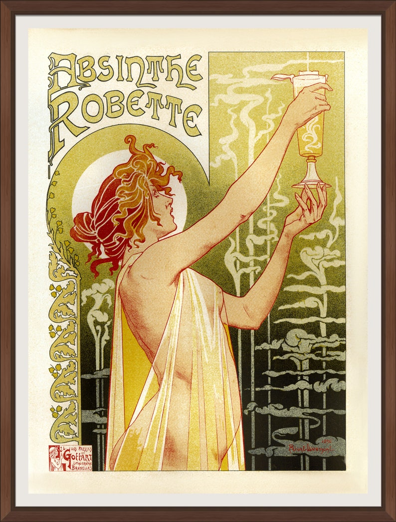 Absinthe Robette French Art Nouveau Poster 19th C A4 / A3 Etsy