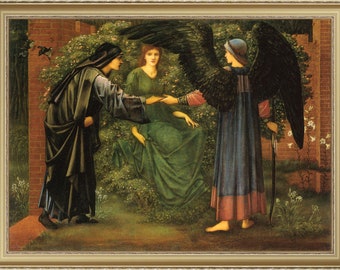 Edward Burne-Jones, The Heart of the Rose,  c1889 - A4 / A3 reproduction fine art print. Heavyweight paper / real art canvas