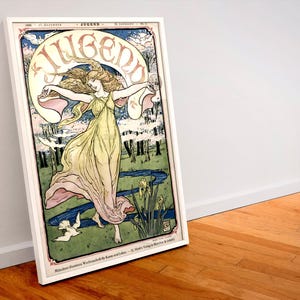 Vintage Art Nouveau print (027) 19th c German Jugendstil, museum-quality 250gsm matte paper giclée print /art canvas / unframed / framed.