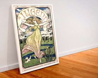 Vintage Art Nouveau print (027) 19th c German Jugendstil, museum-quality 250gsm matte paper giclée print /art canvas / unframed / framed.