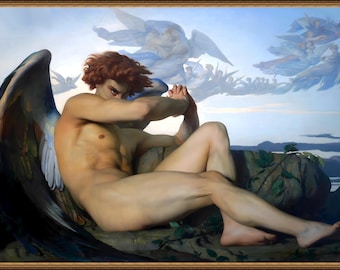 Alexandre Cabanel, Fallen Angel, 1823-89 - reproduction fine art print. A4 / A3. Heavyweight textured art paper
