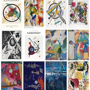 12 cartoline di Wassily Kandinsky (serie 2) – un set di 12 cartoline artistiche riprodotte – cartoncino fotografico opaco di qualità premium da 300 gsm