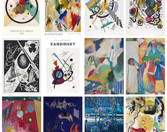 12 x Wassily Kandinsky postcards (series 2) – a set of 12 reproduction art postcards - 300gsm premium-quality matte photo card